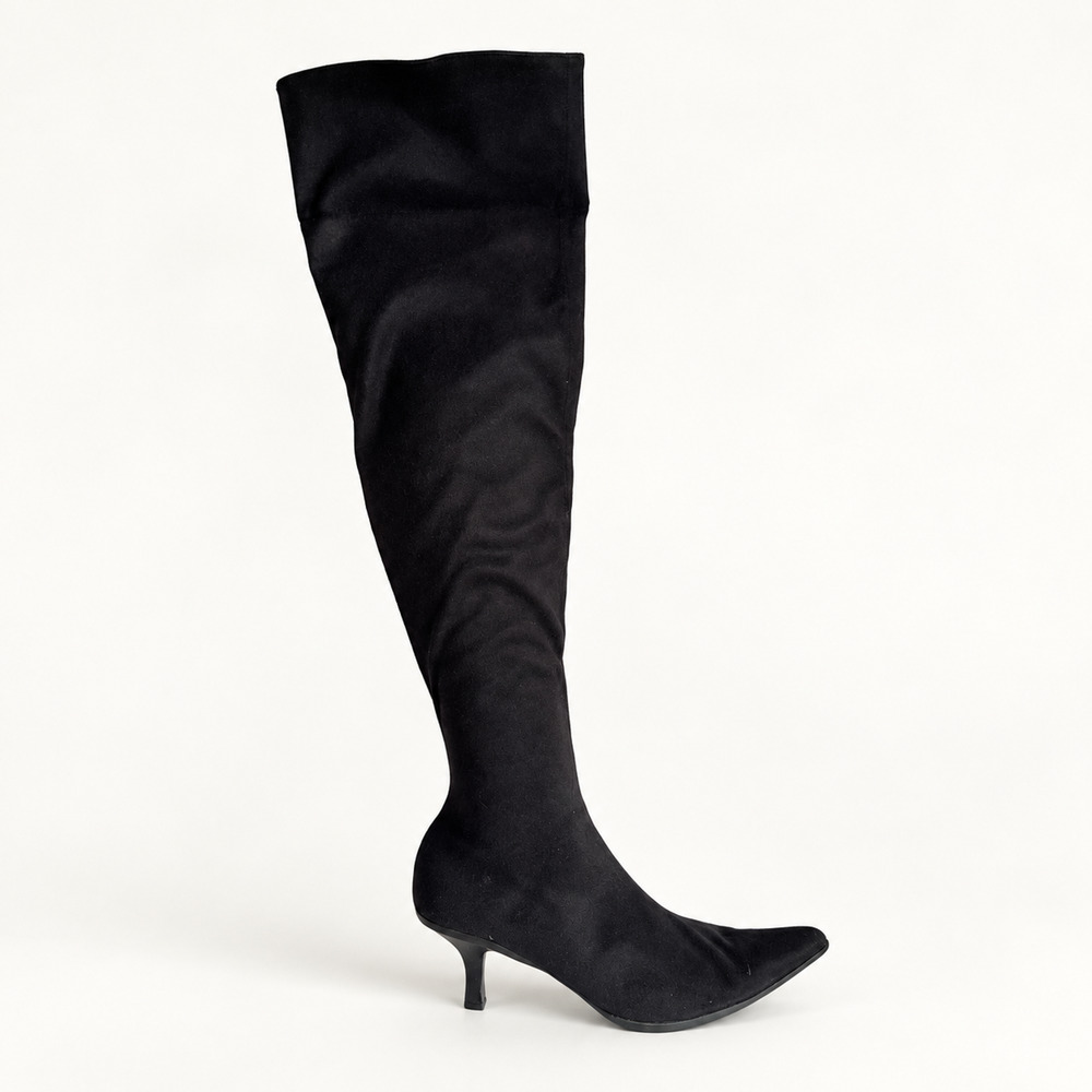 Nordstrom Melody Black Faux Suede Convertible Knee High Over Knee Boots 7.5